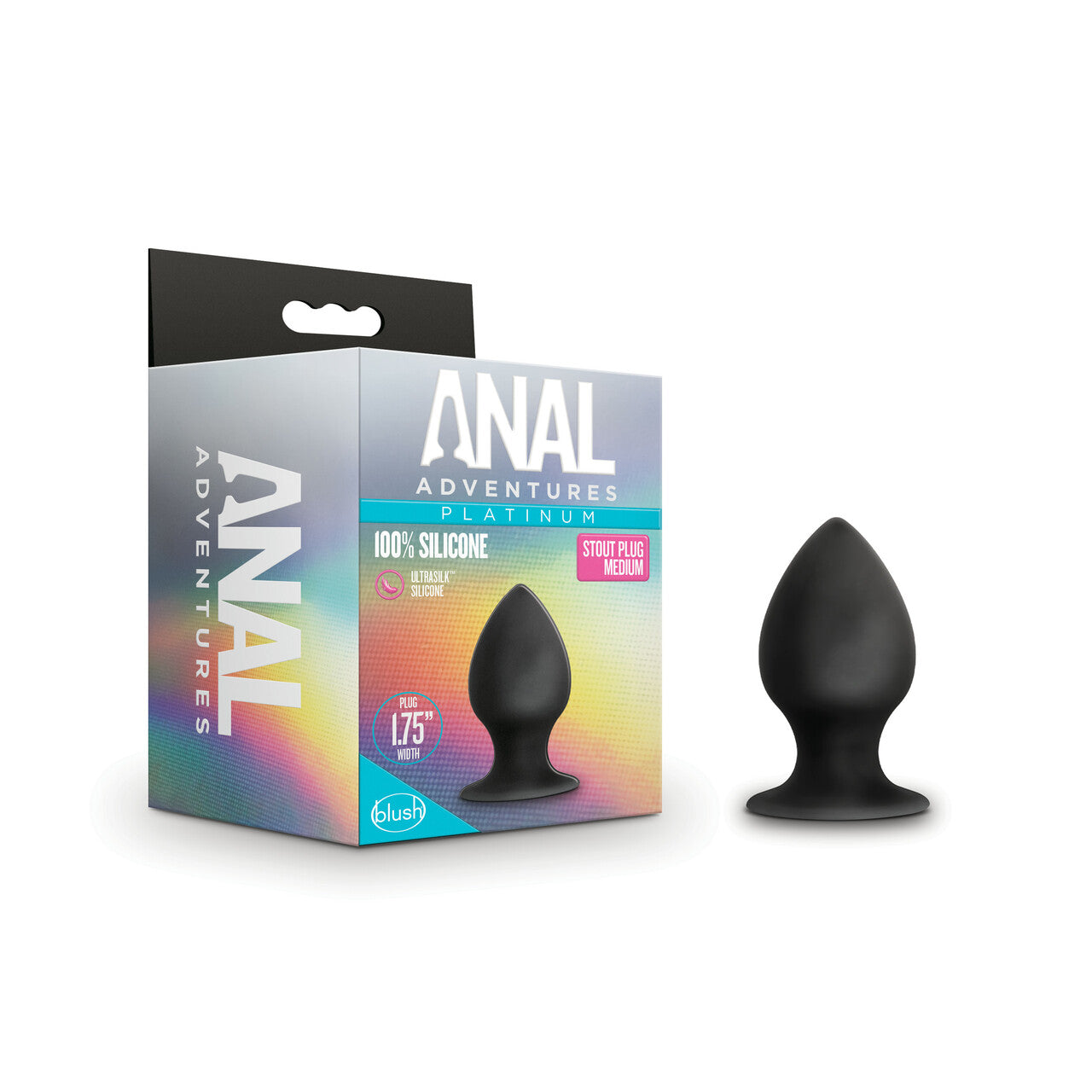 Anal Adventures Platinum Silicone Anal Stout Plug Black