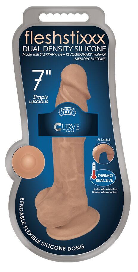 Fleshstixxx Silicone Dildo W/ Balls Latte