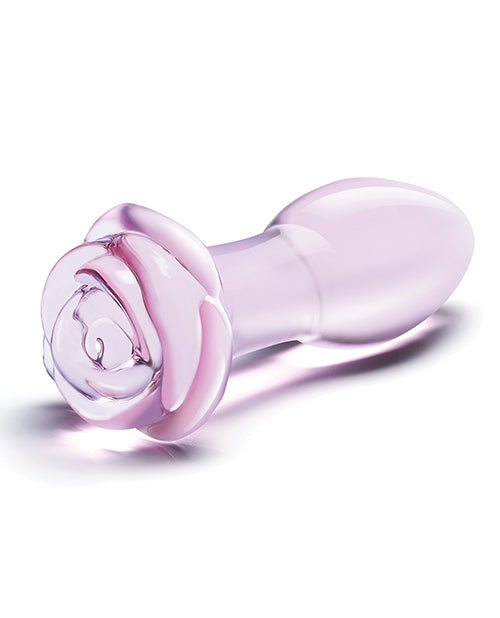 Glas 5 Rosebud Glass Butt Plug "
