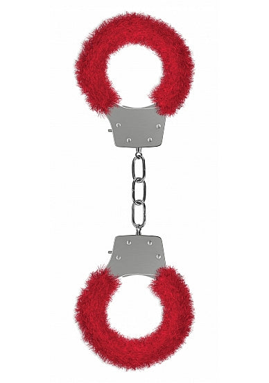 Pleasure Handcuffs Furry Red