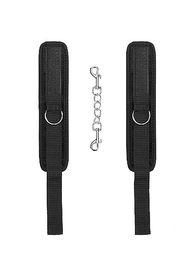 Velvet & Velcro Wrist Cuffs Adjustable Black